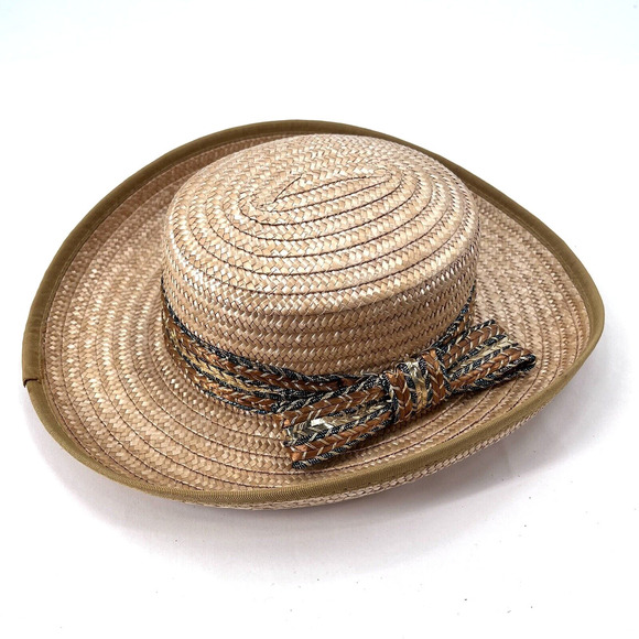 Miriam Lefcourt Designer Summer Straw Hat Made in Italy - Picture 1 of 6